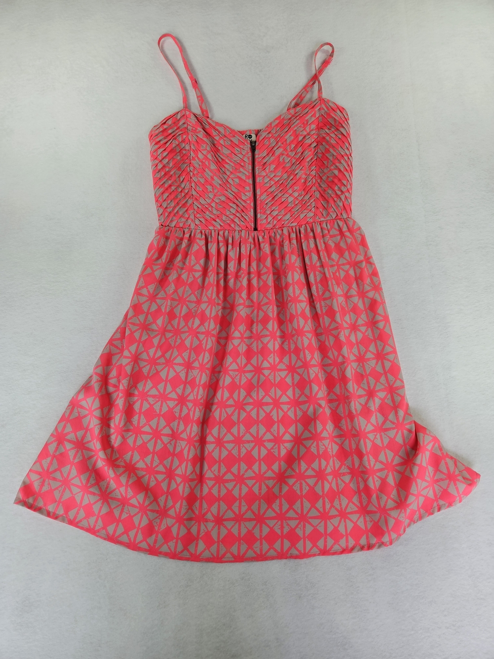 Roxy "A Shore Thing" Pintucked Front Zip Dress Women's Medium